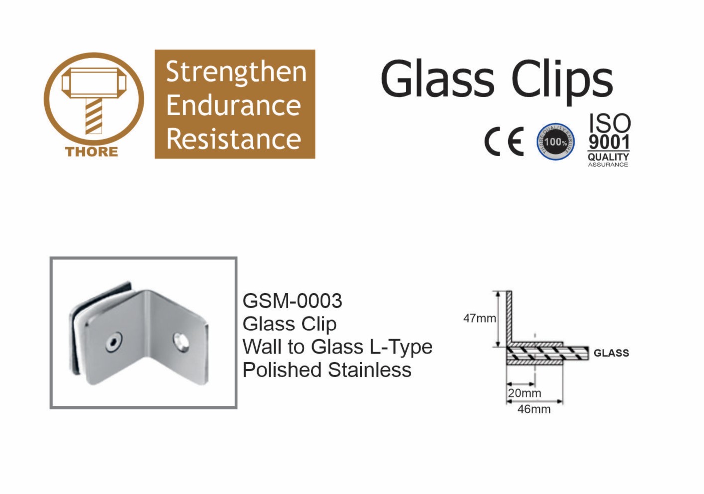 GLASS CLIP WALL TO GLASS L-TYPE-THORE