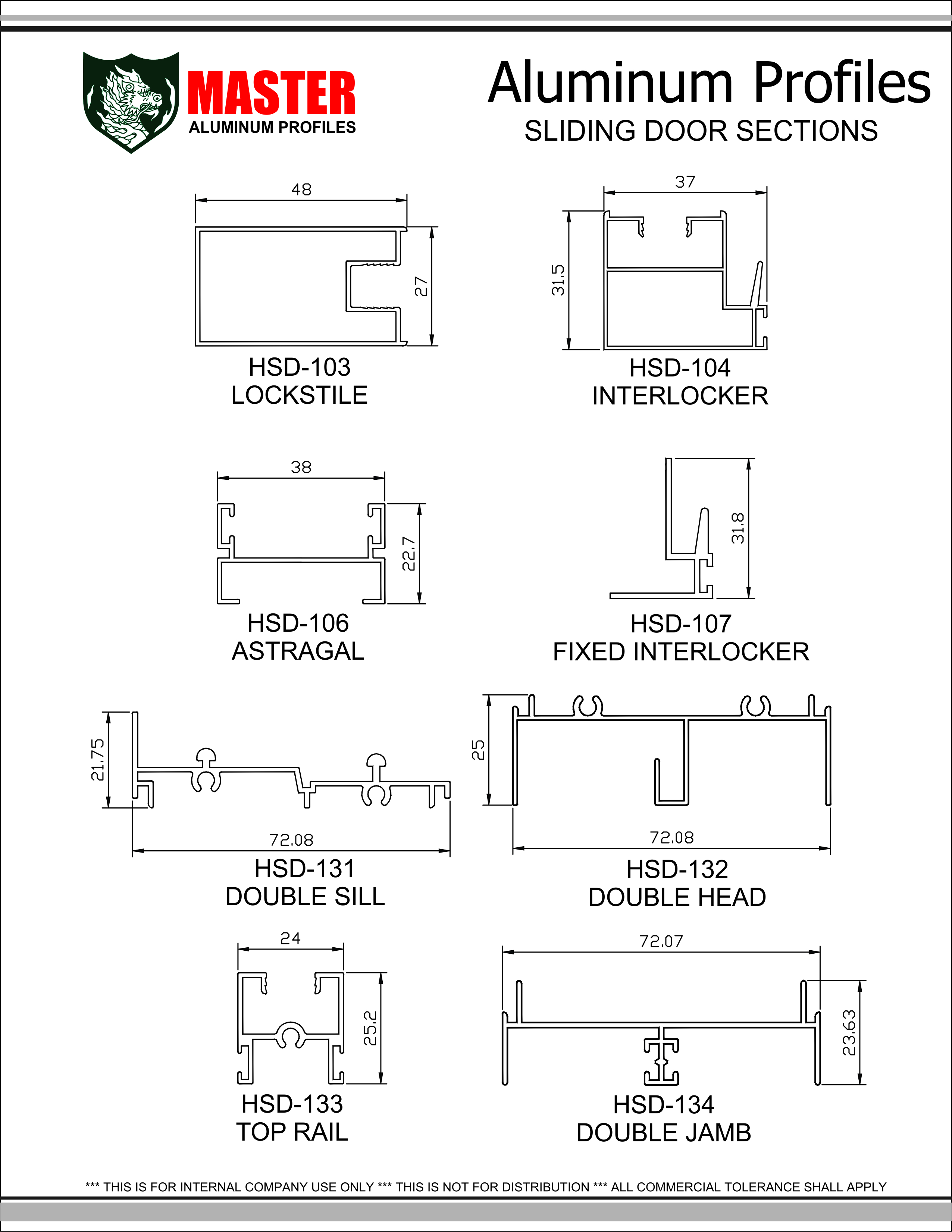 TQMP Sliding Door Sections